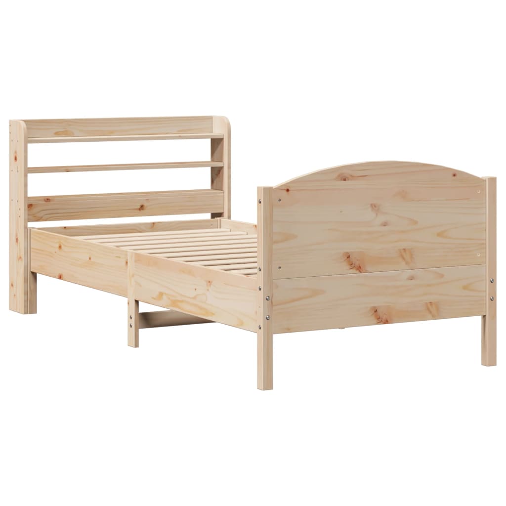 Bed Frame without Mattress 75x190 cm Small Single Solid Wood Pine